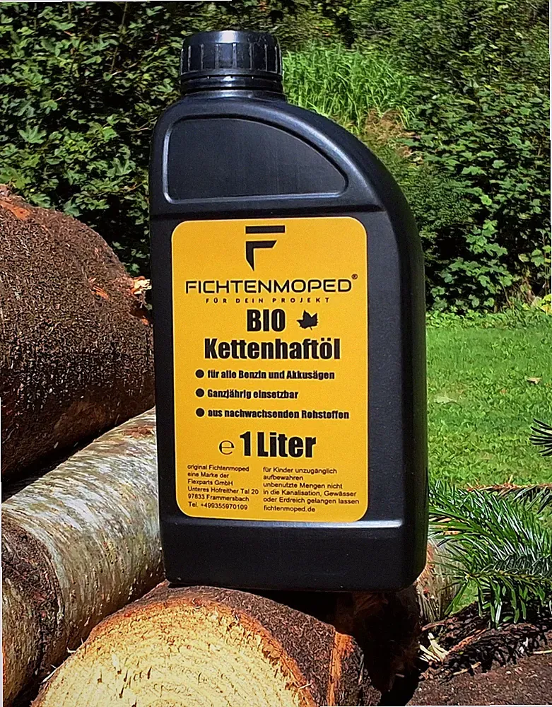 1 Liter FICHTENMOPED Bio Kettenöl Sägeketten Haftöl l für AKKU u. BENZIN Sägen