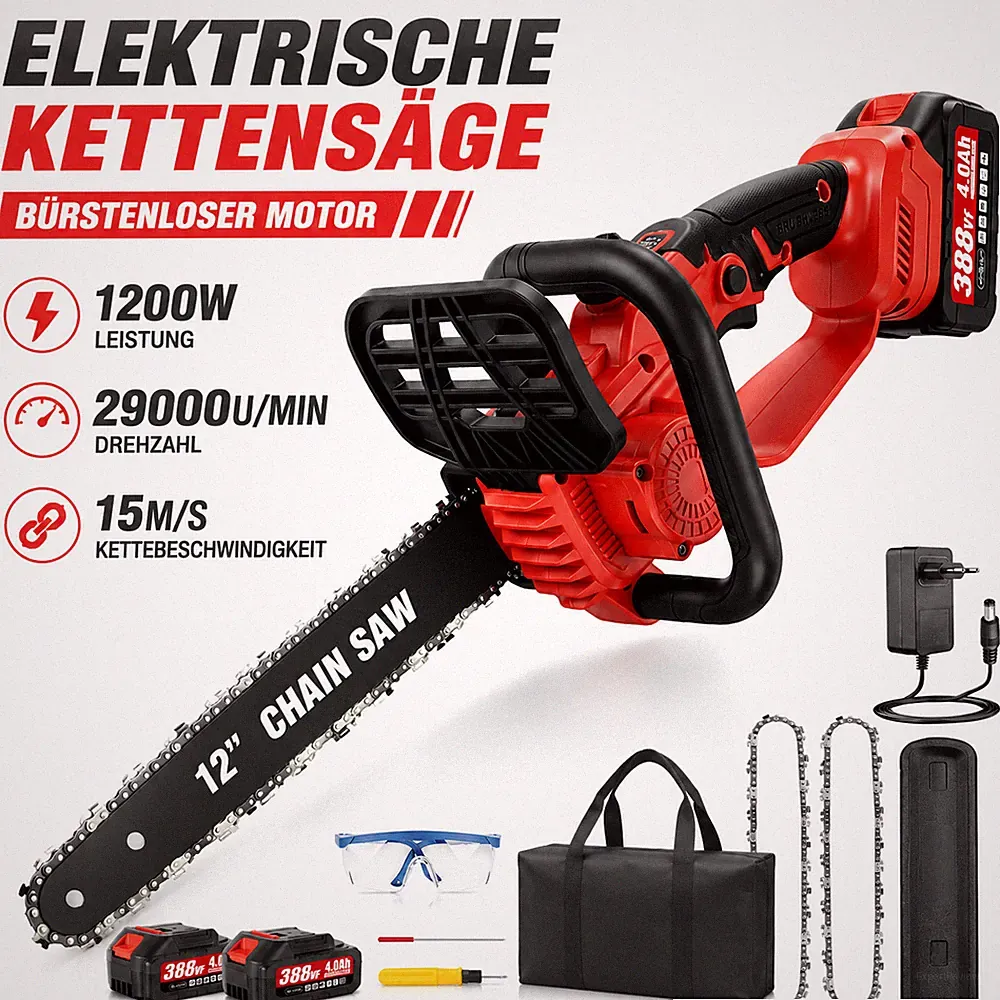 12 Zoll Akku Kettensäge Motorsäge Elektro Baumsäge Handkettensäge Für Makita 18V