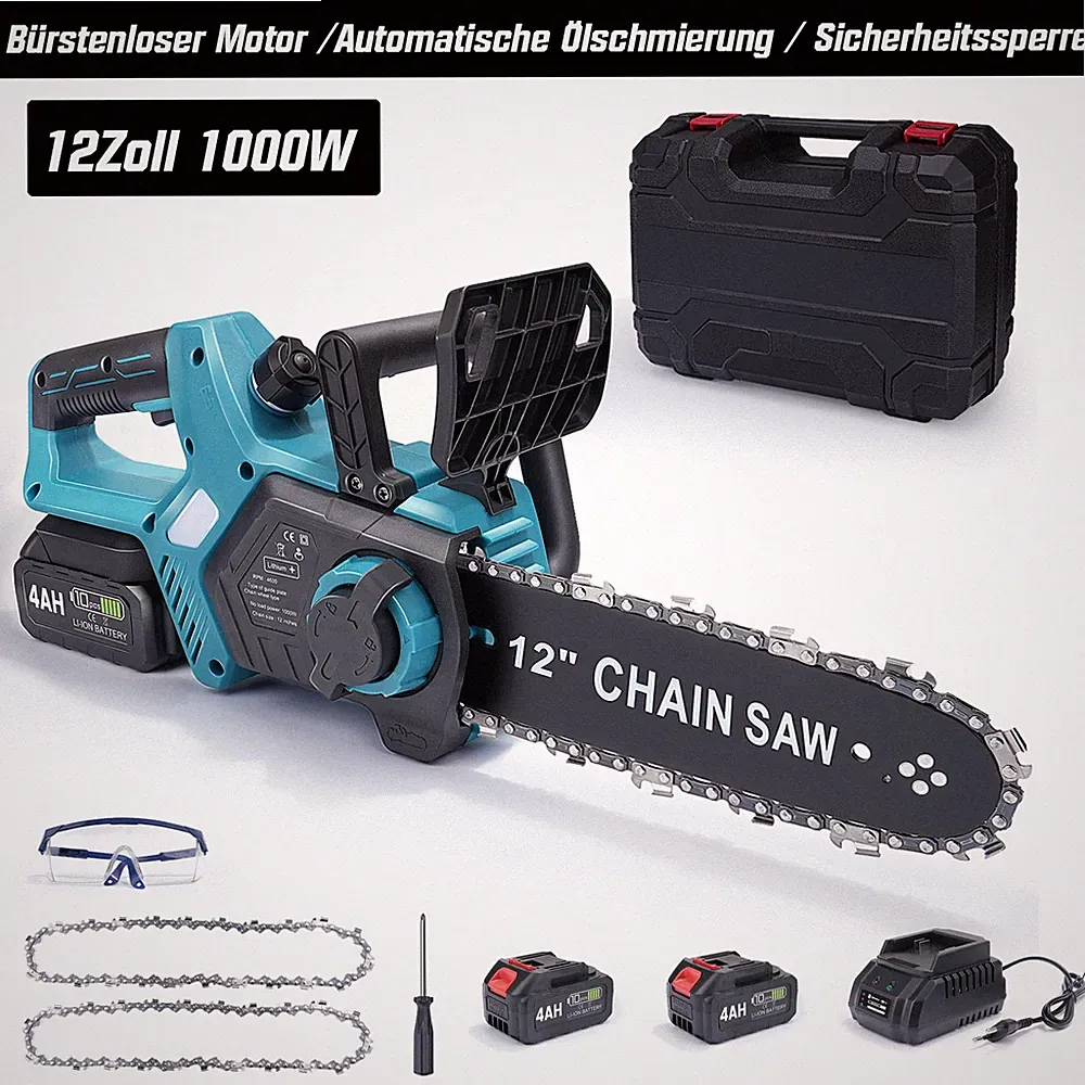 12 Zoll Elektrokettensäge Kettensäge Kabellose Brushless Astsäge für Makita Akku