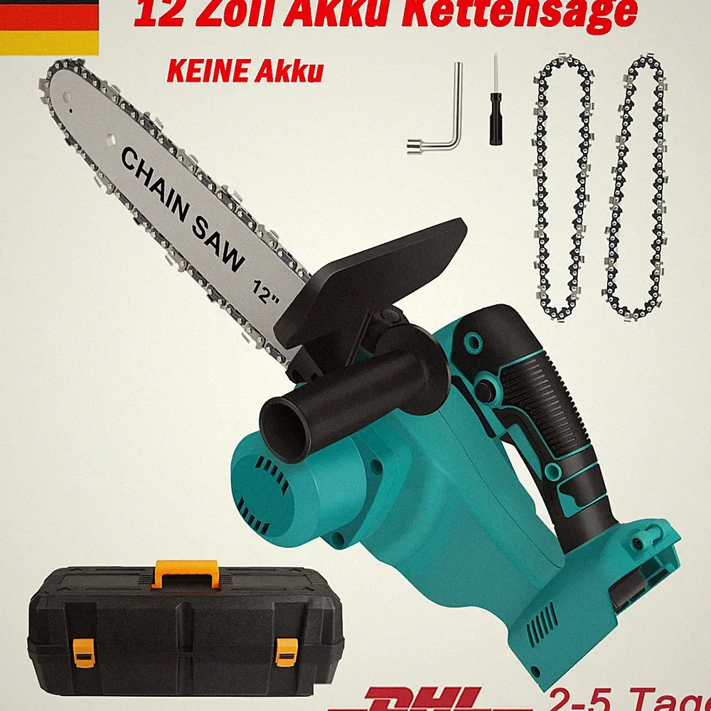 12 Zoll Für Makita 18V Akku Kettensäge Motorsäge Elektro Baumsäge Handkettensäge
