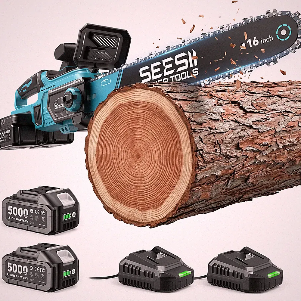 16" Akku-Kettensäge 40V 1980W Brushless 13,5m/s Schnittgeschwindigkeit für Holz