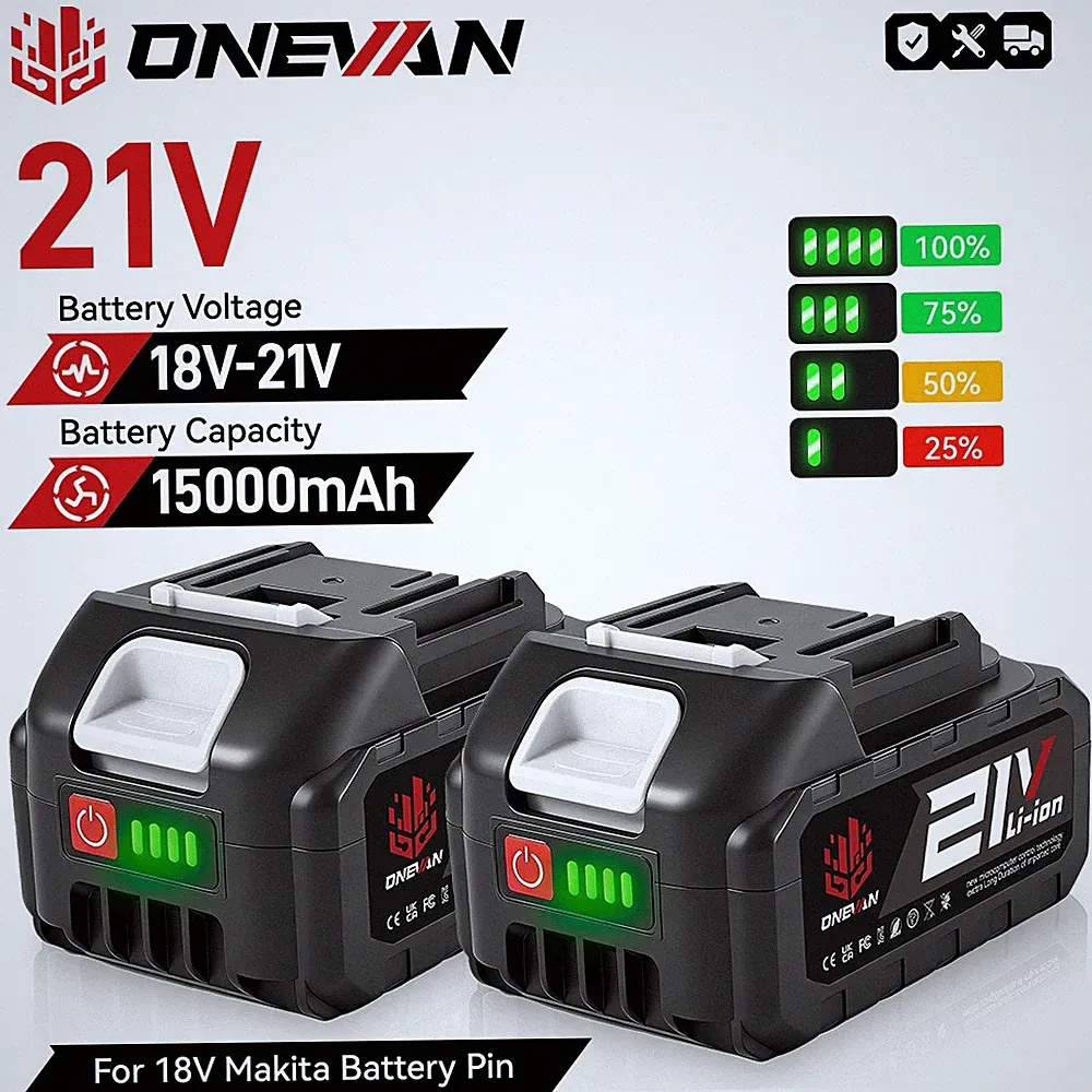 18V-21V LED Batterie Ersatzbatterie Akku Für Werkzeuge Kettensäge Akkuschrauber