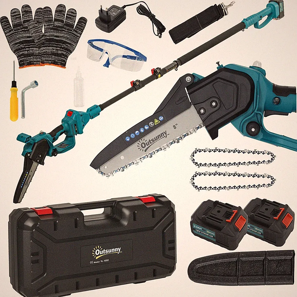2-in-1 Akku 580W Hochentstaster für Garten Baumschnitt Bürstenlos 124-250cm