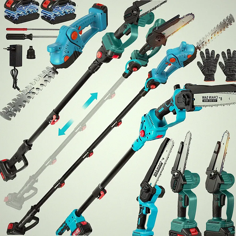 21V 8''Für Makita 2 Akkus Kettensäge Teleskop Astsäge Hochentaster Astkettensäge