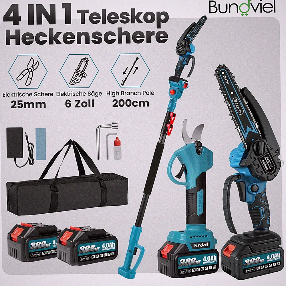 21V Akku Kettensäge 4IN1 Teleskop Astsäge Hochentaster Akku Astschere Für Makita