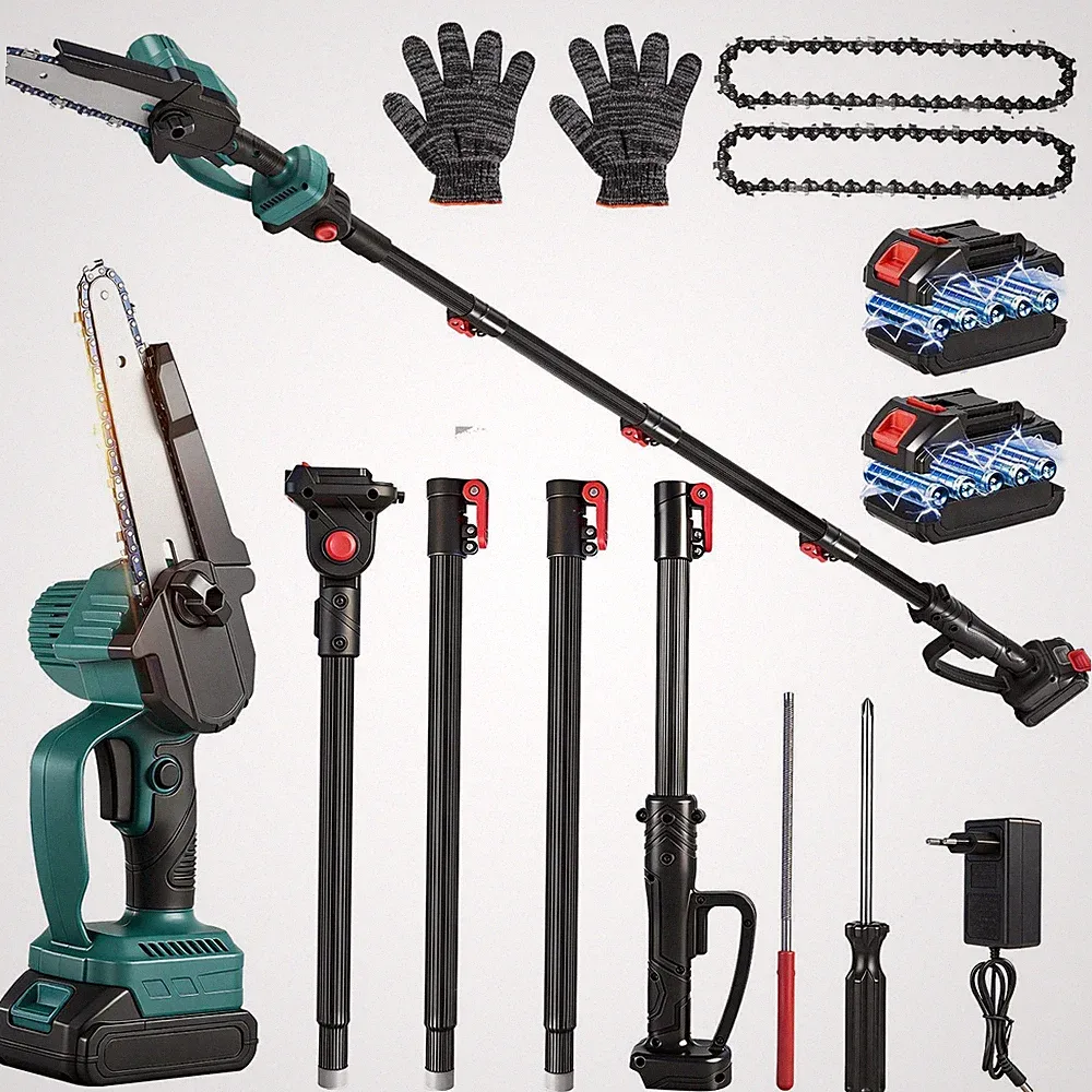 21V Akku Kettensäge Teleskop Hochentaster Gartenschere 4in1 Mit Akkus Für Makita
