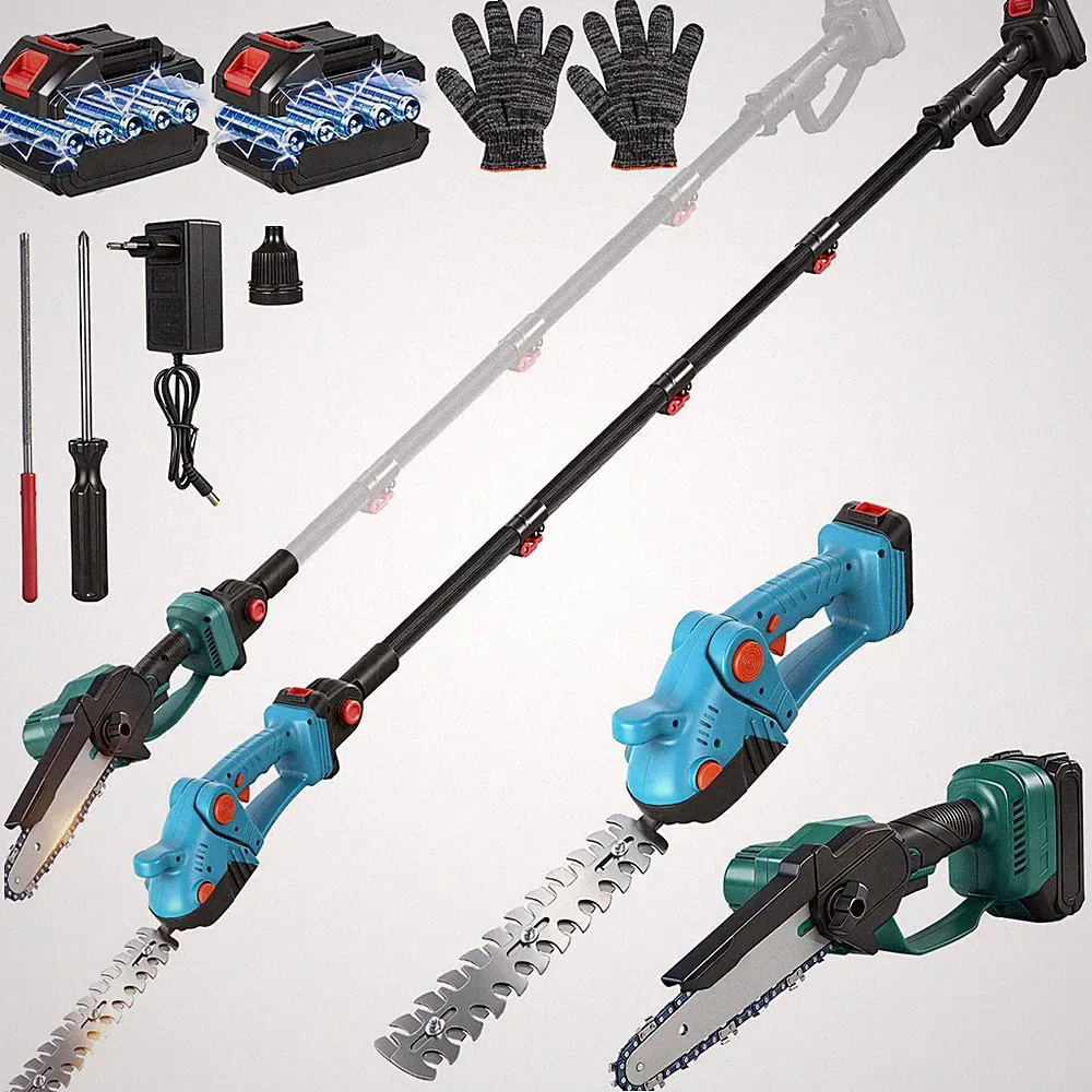 21V Für Makita 4IN1 Akku Kettensäge Teleskop Hochentaster Gartenschere Mit Akkus