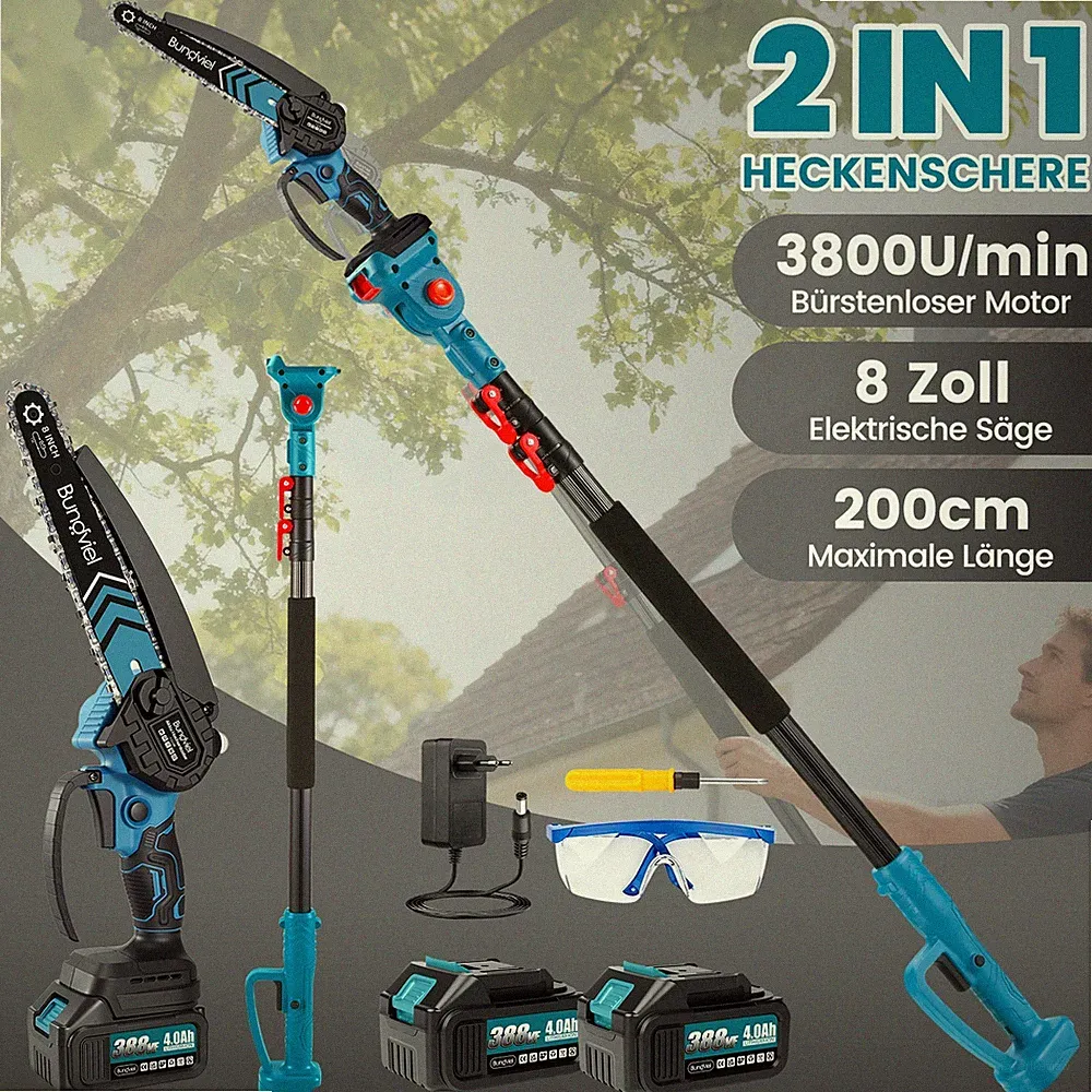 21V Für Makita Akku Kettensäge Hochentaster 2IN1 Teleskop Astsäge Astkettensäge