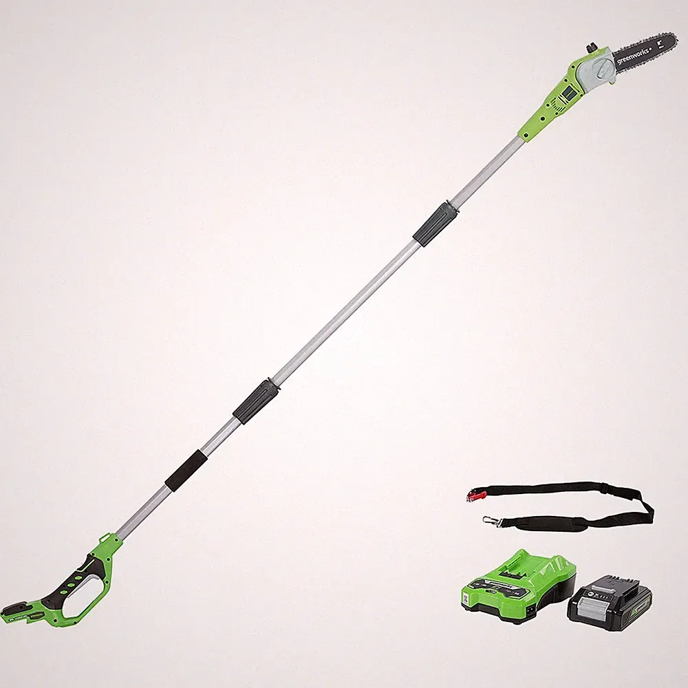 24V Akku Hochentaster 20cm Greenworks G24PS20K2 mit 2Ah Batterie und Ladegerät