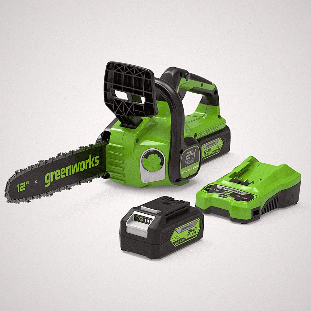 24V Akku Kettensäge 30cm Greenworks GD24CS30K4 Kabellos 4Ah Batterie & Ladegerät