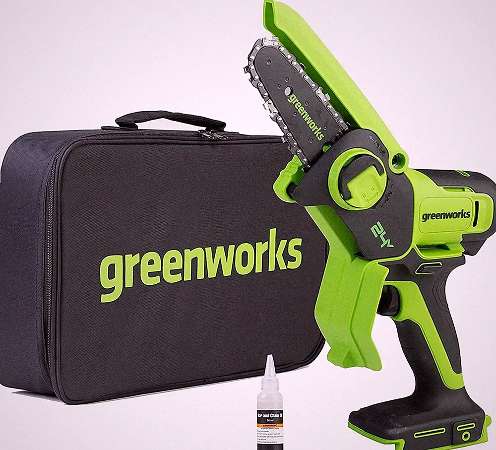 24V Akku Mini Kettensäge 10cm Greenworks G24MCS10 (Bloßes Werkzeug)