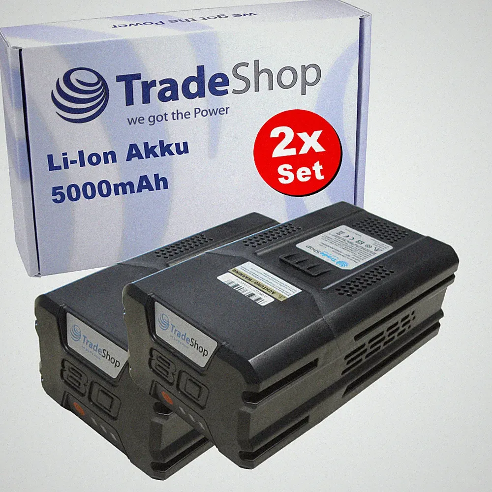 2x Akku 80V 5000mAh kompatibel mit Greenworks Rasenmäher Kettensäge Heckenschere
