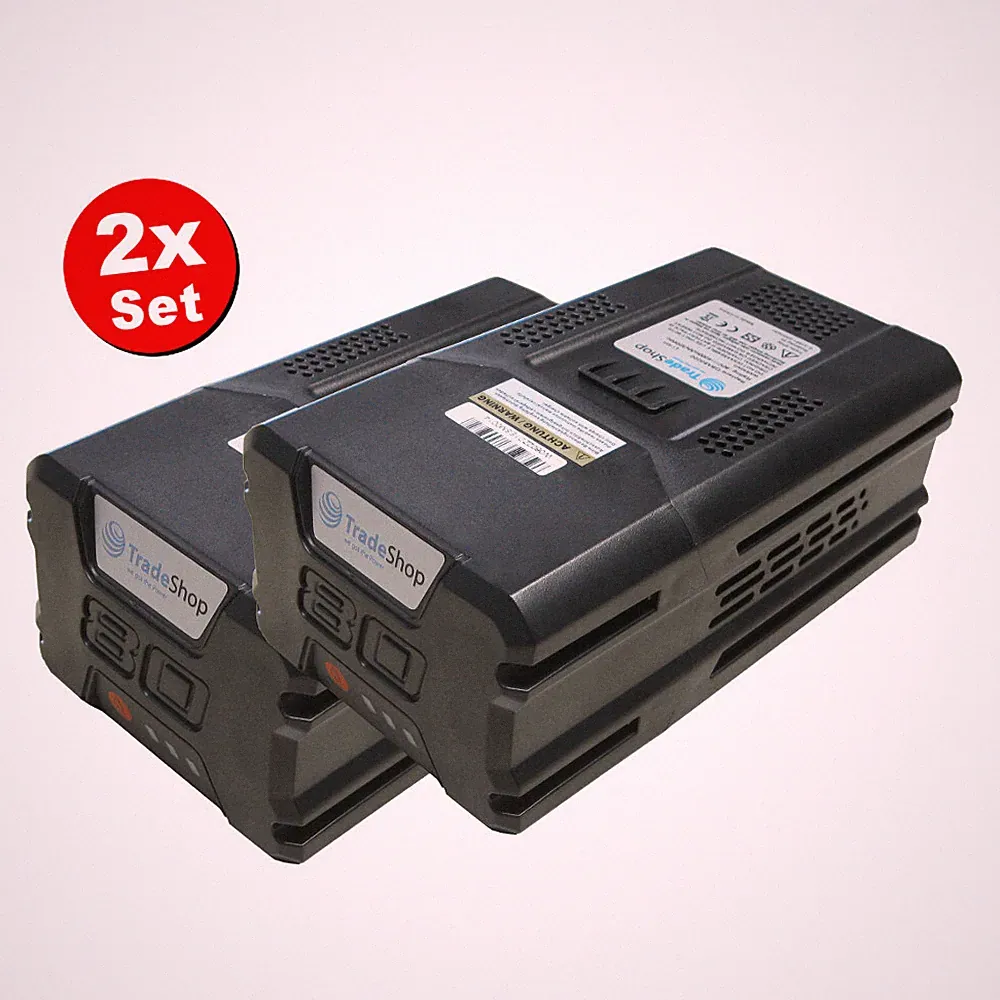 2x Akku G80B4 Li-Ion für Greenworks 80V Rasenmäher, Kettensäge, Heckenschere