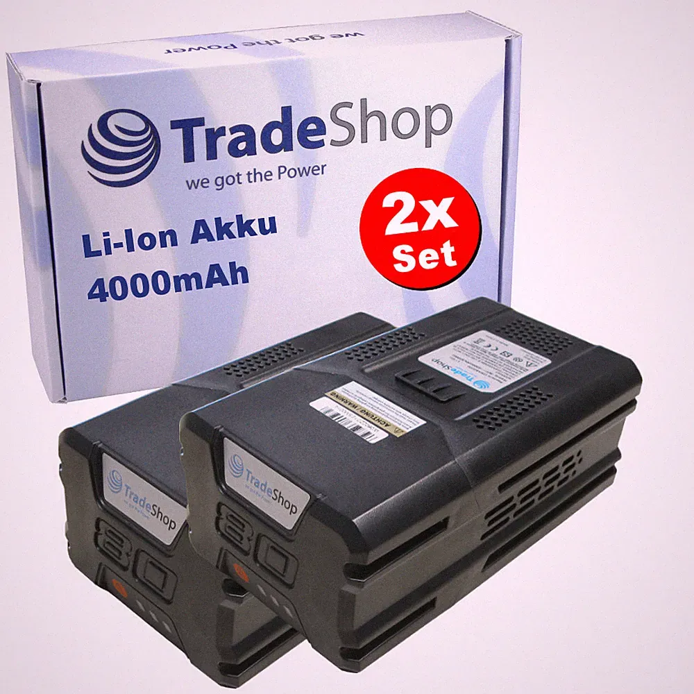 2x Li-Ion Akku 80V 4000mAh für Greenworks Kettensäge GD80CS50 - G80B4 / 2901307