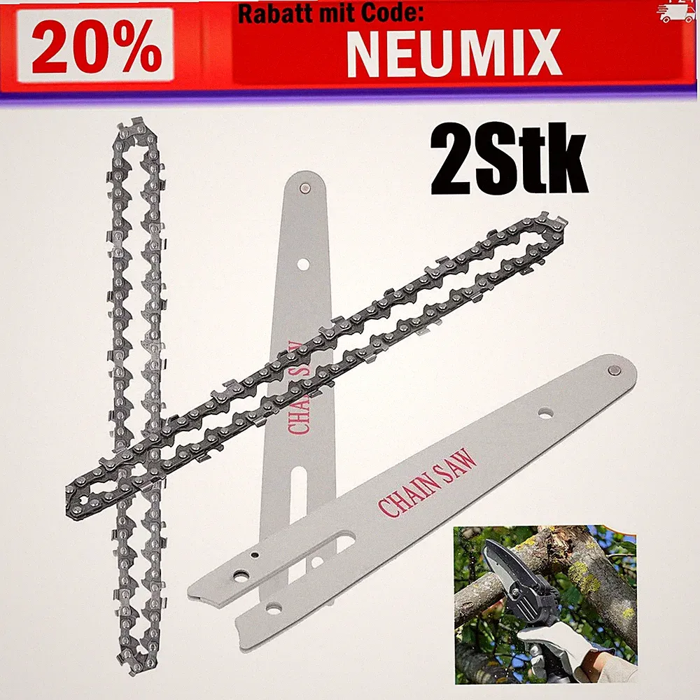 2X Sägekette Kette zu Kettensäge Stihl Für 6 Zoll Mini Handheld wiederaufladbare