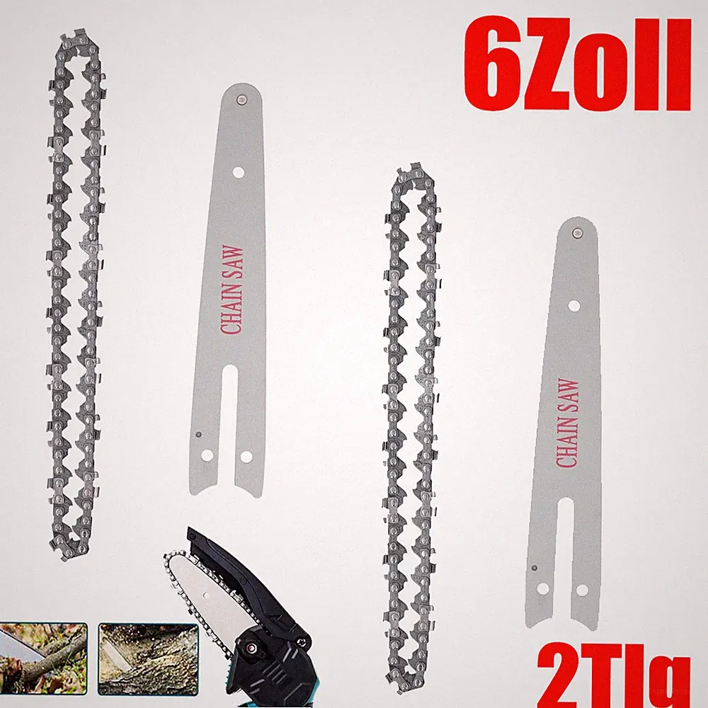 2X Schwert + Sägekette Ersatzkette Für 18V Makita MIni Akku Kettensäge 6 Zoll