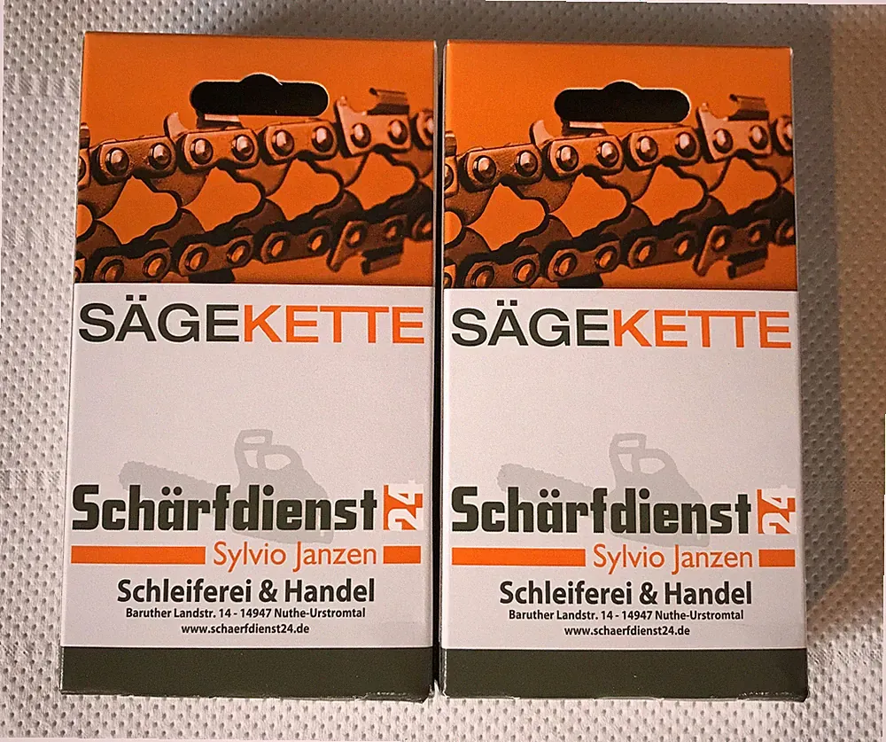 2x Vollmeißel Kette Sägekette p. für Dolmar AS3726 Akkusäge Kettensäge (25cm)