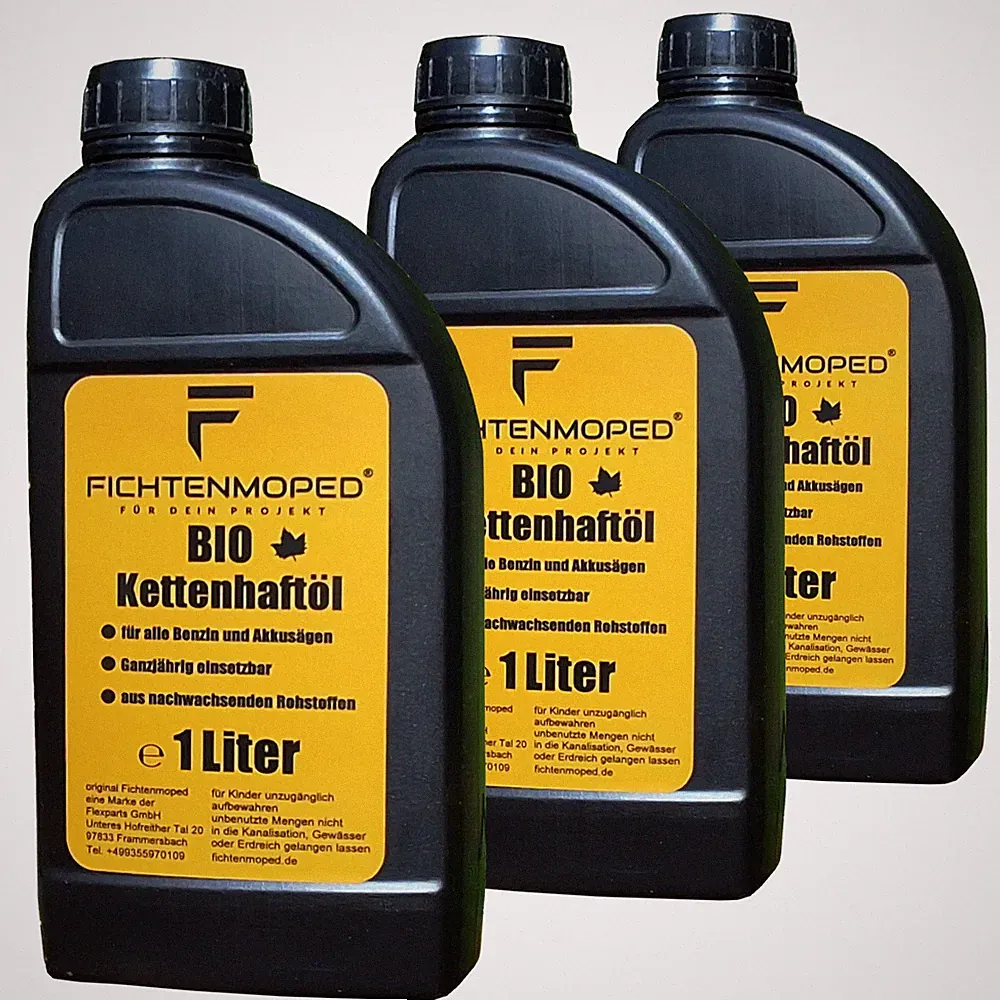 3 Liter FICHTENMOPED Bio Kettenöl Sägeketten Haftöl 3L für AKKU u. Benzin Sägen