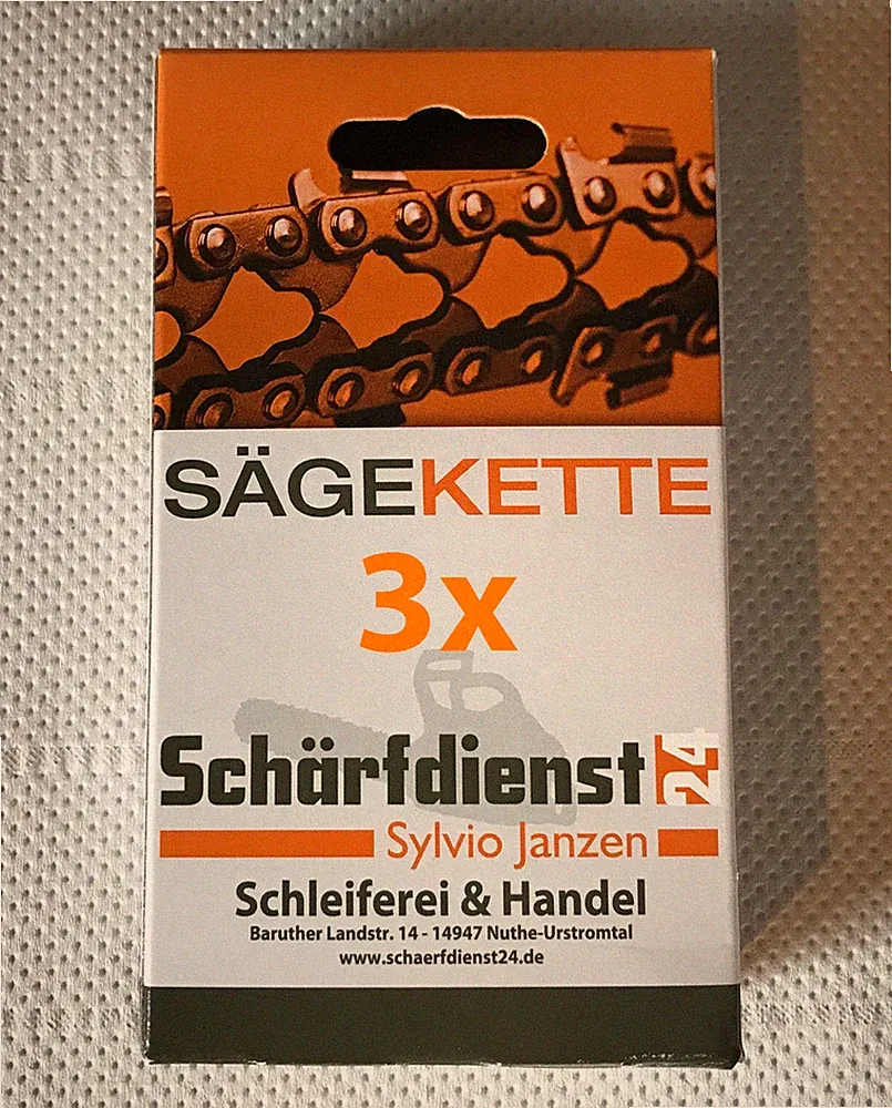 3x Ersatzkette p. für EINHELL Akku-Kettensägen GC-LC 18 Li & GE-LC 18 Li (25cm)