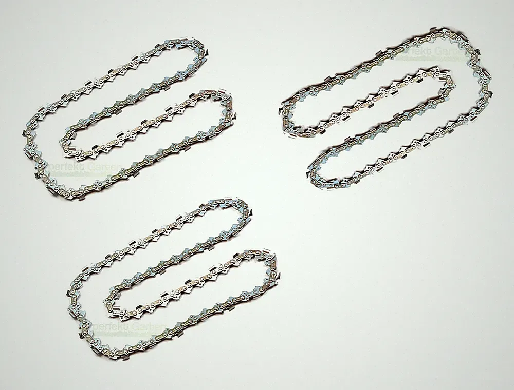 3x Sägekette 30cm / 1,3mm / 3/8" / 45 TG Akku Kettensäge Hochentaster Multitool