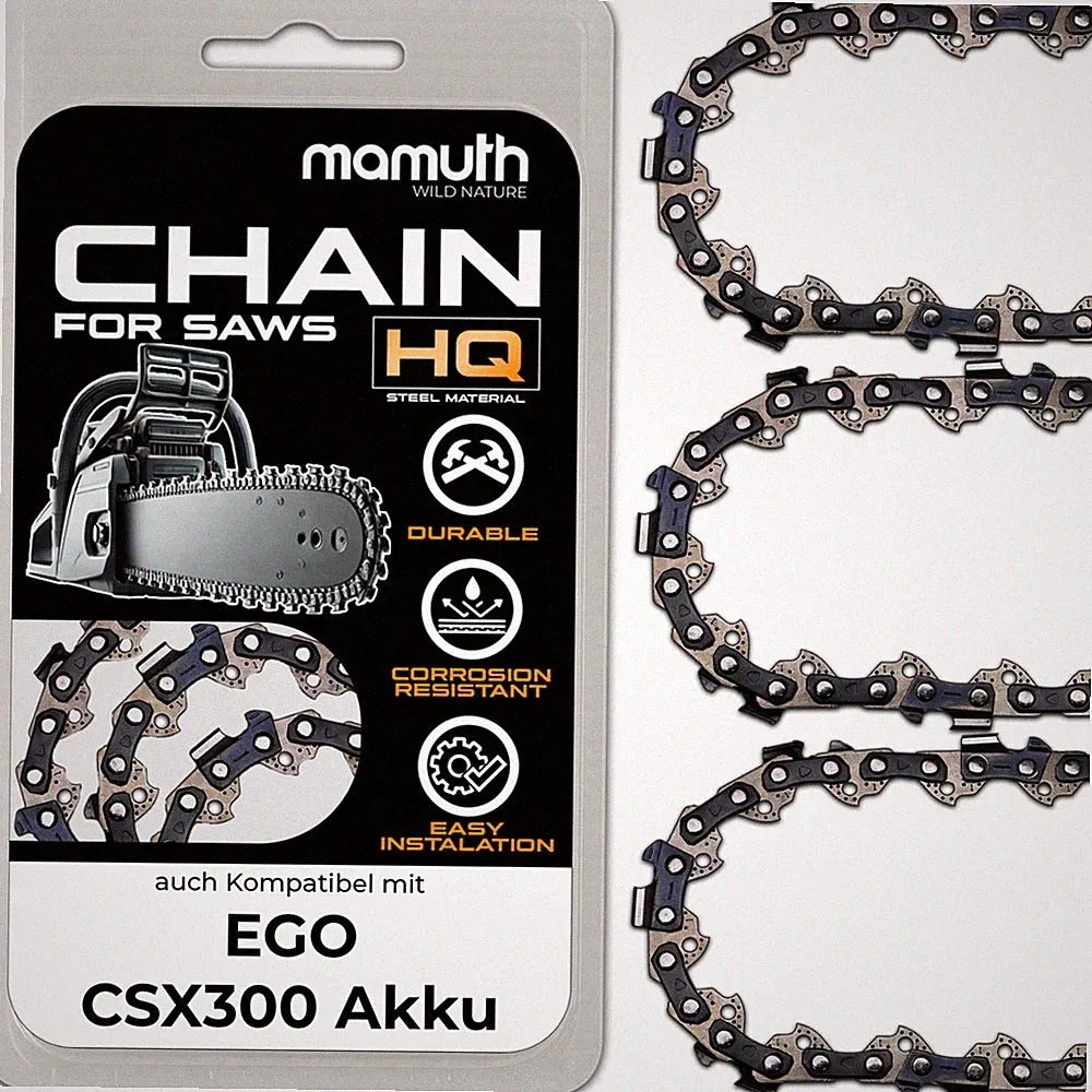 3x Sägekette Kettensäge 30cm 1,1mm 3/8" 45 TG für EGO CSX300 Akku