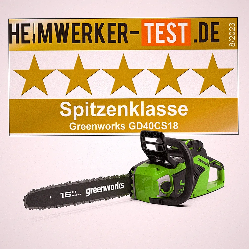 40V Akku Kettensäge 40cm Greenworks GD40CS18 ohne Batterie und Ladegerät