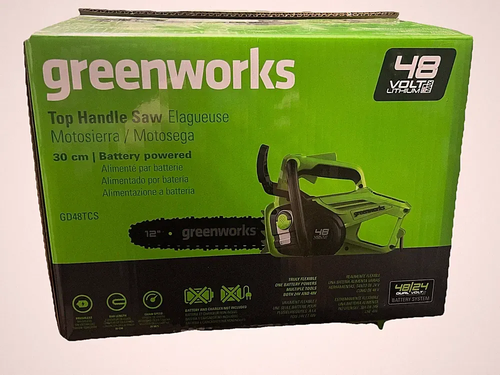 48V Akku Kettensäge 30cm 2x24V 48v Greenworks GD48TCS ohne Batterie & Ladegerät