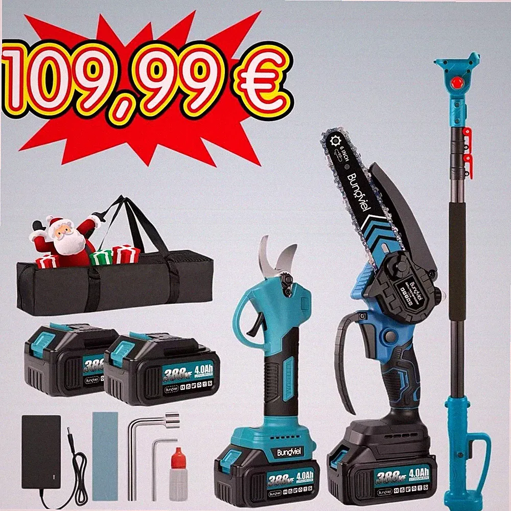 4IN1 Akku Kettensäge Für Makita Teleskop Hochentaster Gartenschere Mit 21V Akkus
