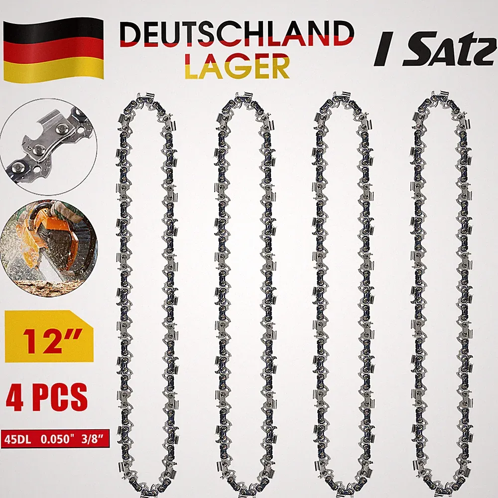 4stk 12 Zoll Sägekette Kettensäge Ersatzkette für Mini Akku Kettensäge Motorsäge