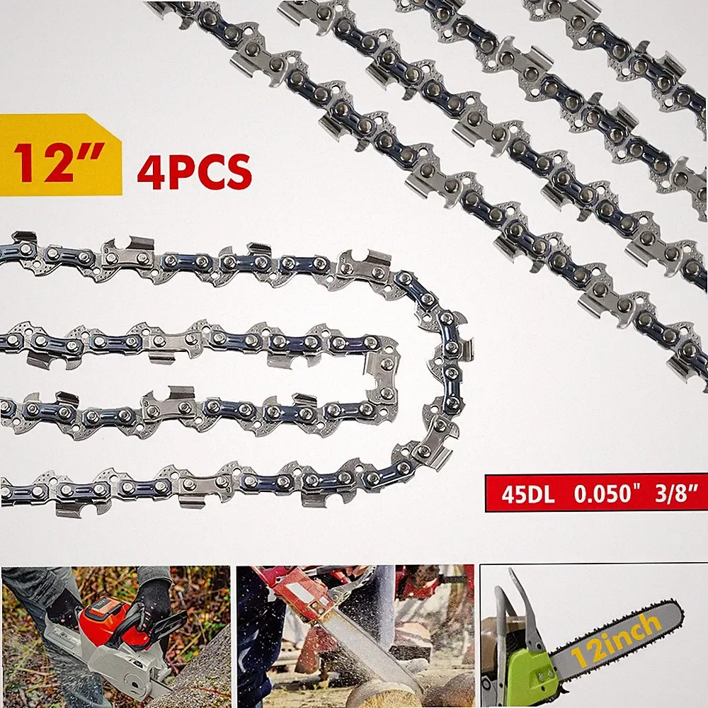4x 12 Zoll Sägekette 30cm 45TG 3/8" LP 1,3 mm für Mini Akku-Kettensäge Motorsäge