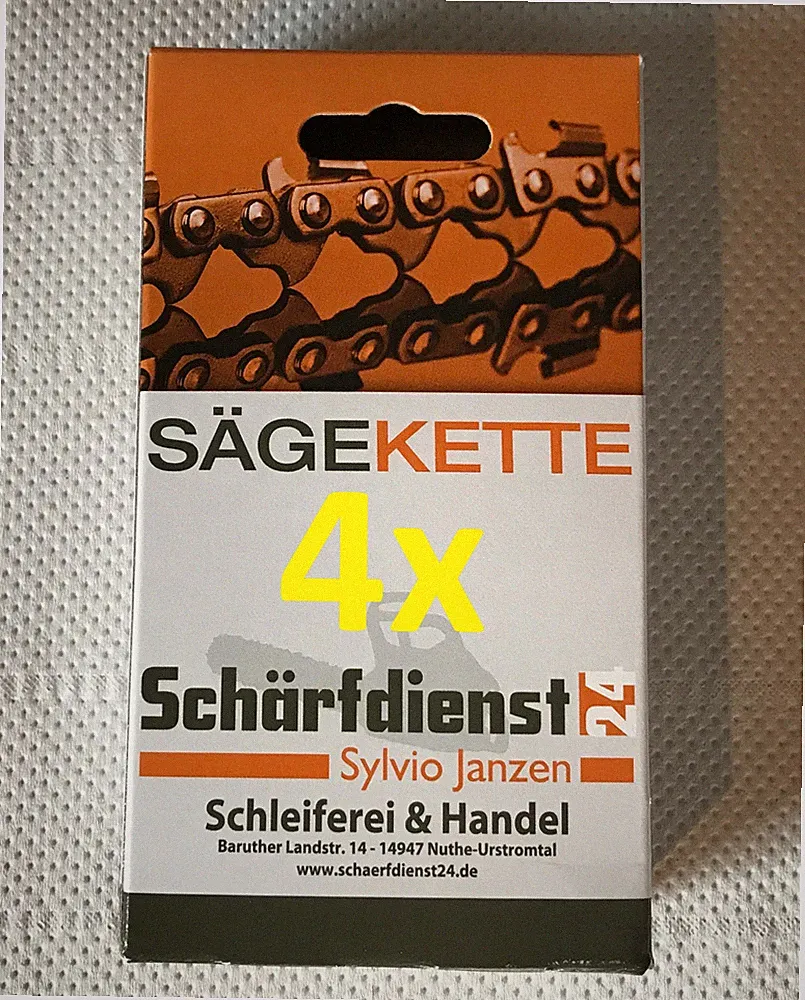 4x Ersatzkette p. für EINHELL Akku-Kettensägen GC-LC 18 Li & GE-LC 18 Li (25cm)