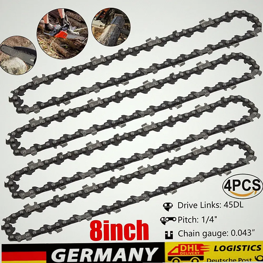 4x Sägekette Mini Akku Kettensägen Motorsäge Ersatzkette 8 Zoll .043" 1.1mm 45TG