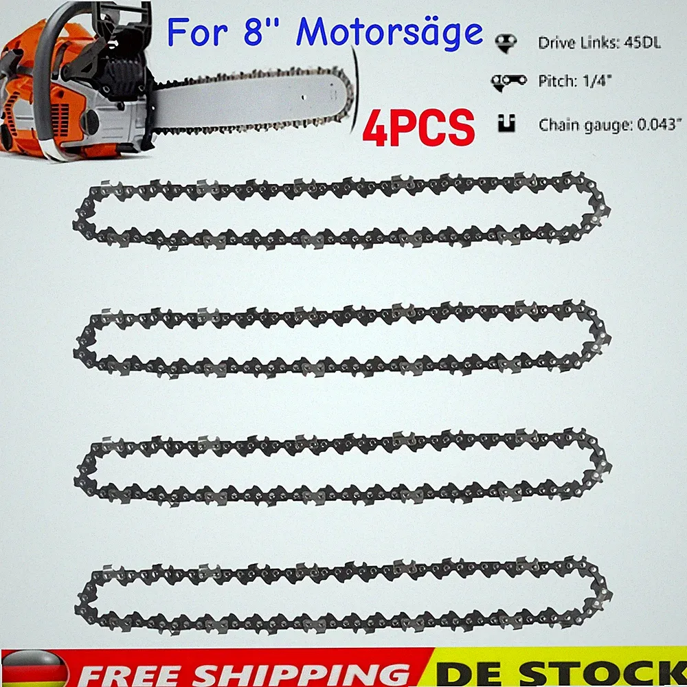 4x Sägeketten 8 Zoll Ersatzkette Für Mit Allen 8" Mini Elektro Akku-Kettensägen