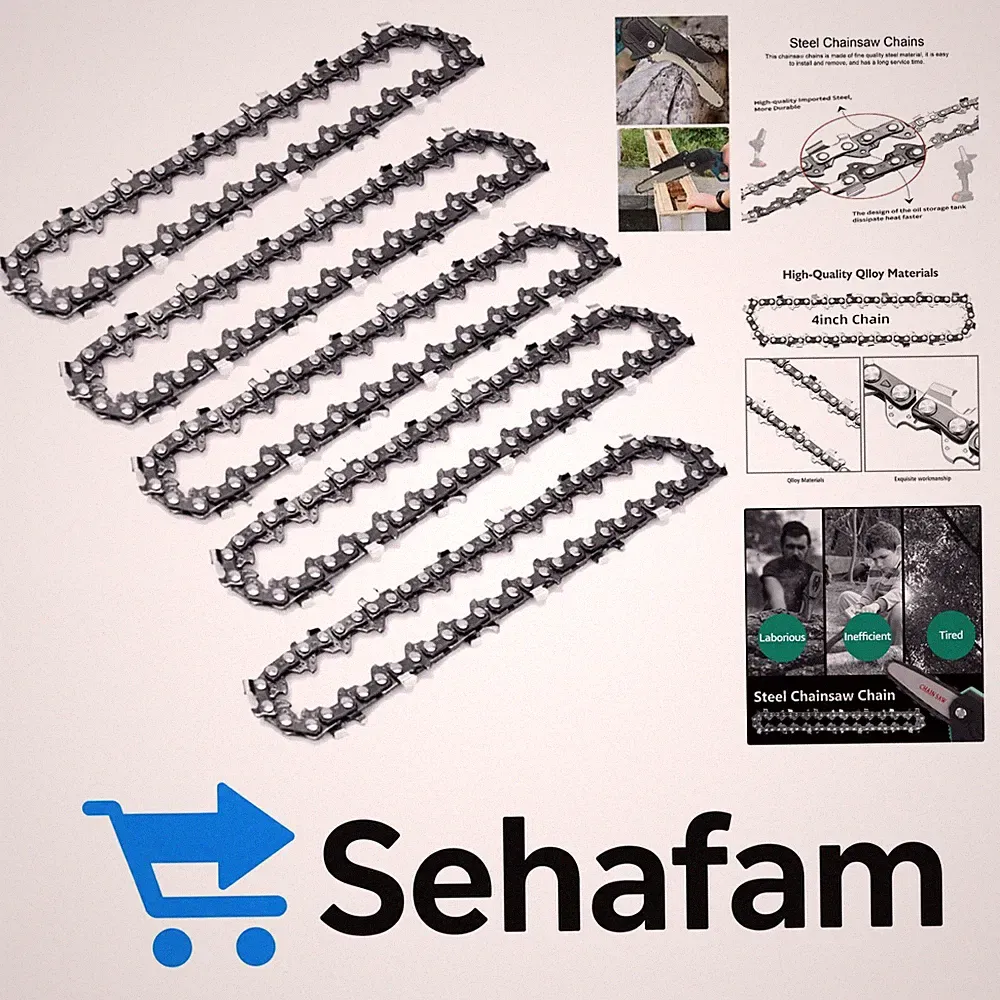 5 Stück 4 Zoll Sägeketten für Mini Kettensägen - Hochwertiger Kettensägen Ersatz