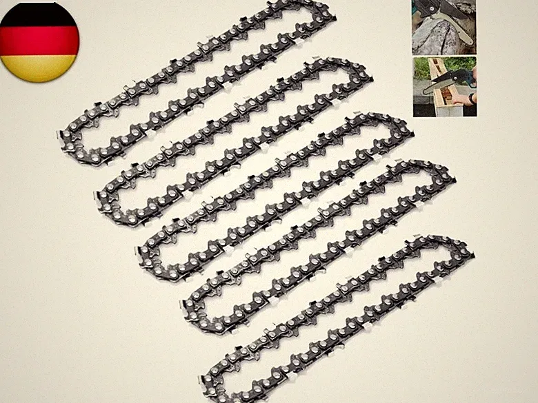 5 Stück Sägeketten 4 Zoll 28 TG Kette für Mini Akku Kettensägen Kette Ersatz 1/4