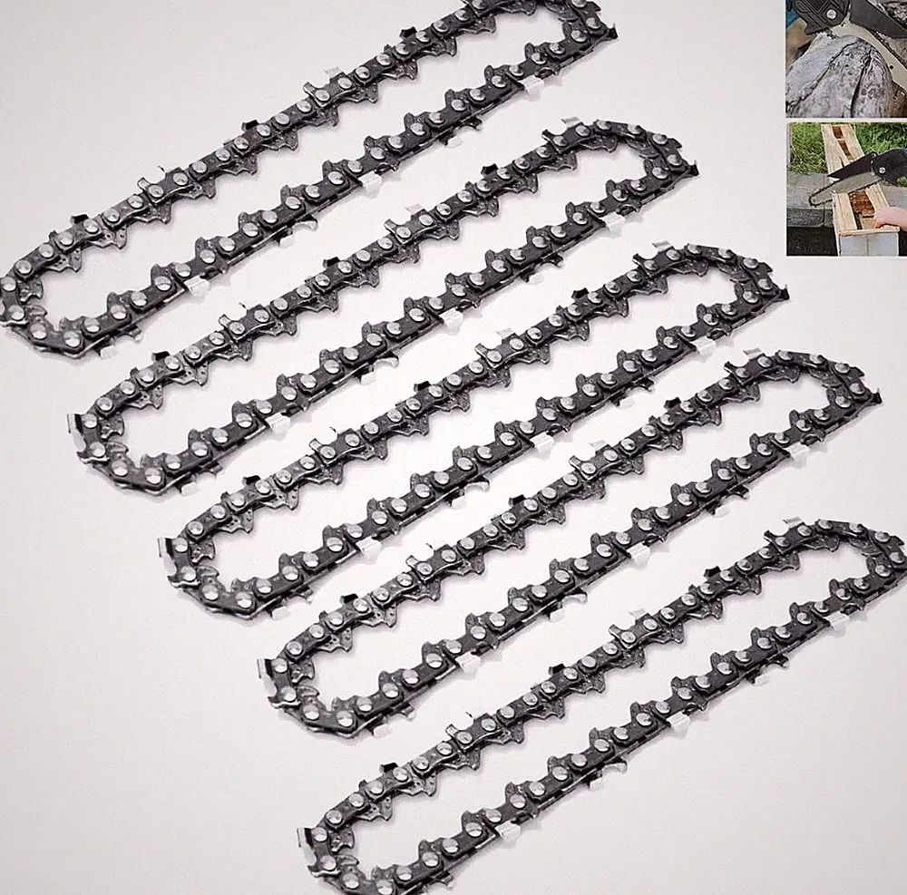 5 Stück Sägeketten 4 Zoll 28 TG Kette für Mini Akku Kettensägen Kette Ersatz 1/4