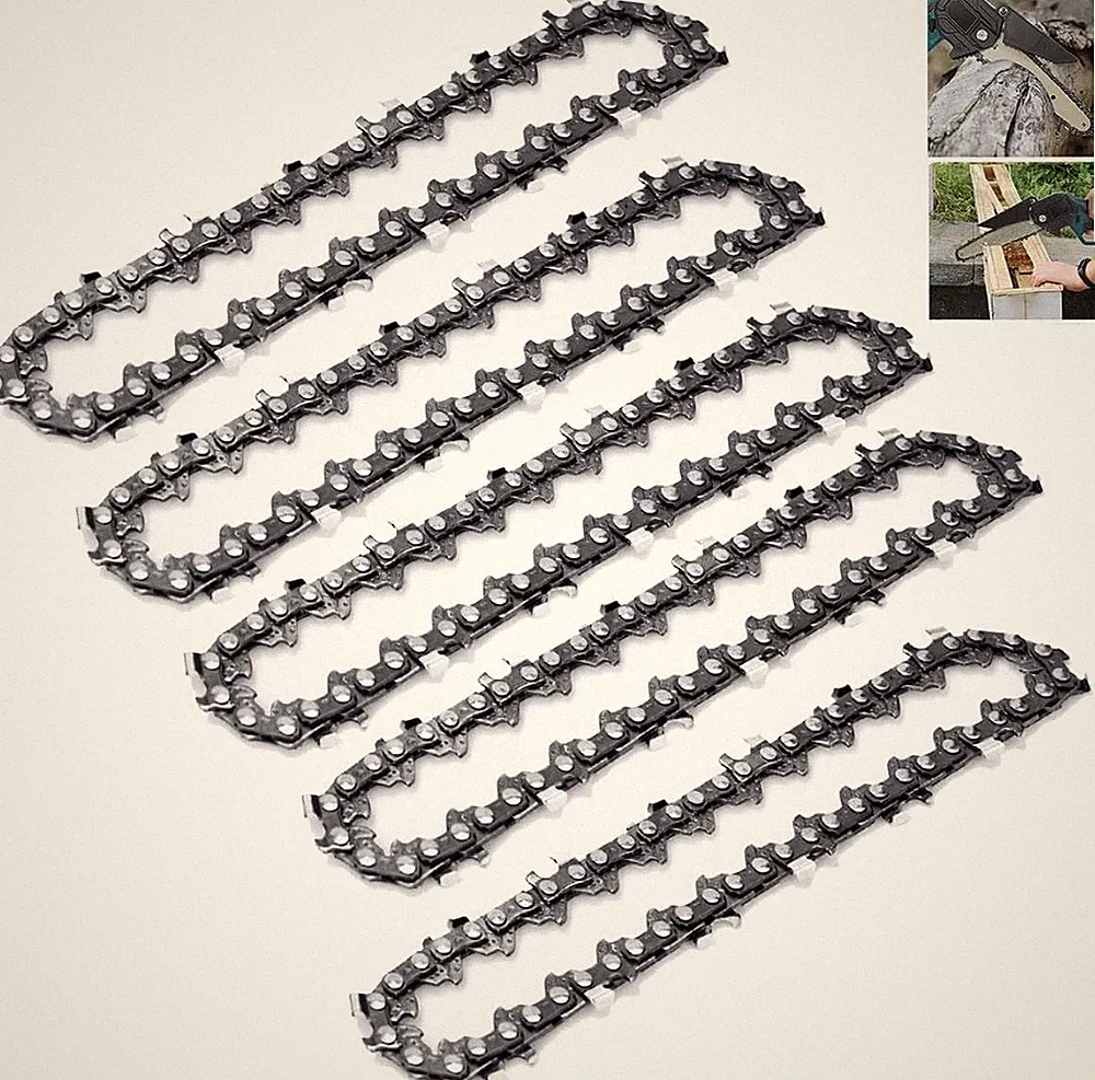 5 Stück Sägeketten 4 Zoll 28 TG Kette Mini Akku Kettensägen