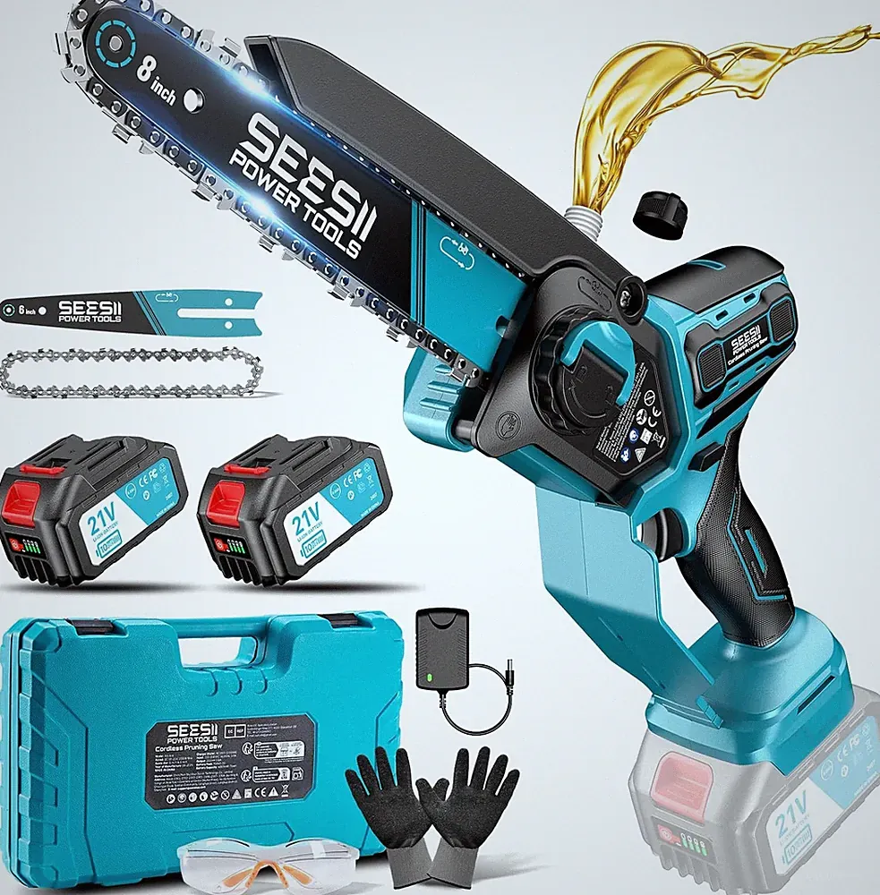 6 & 8 Zoll Mini Kettensäge 1000 W Brushless Kettensäge Mit 2 * 4000 Mah Akkus Kl