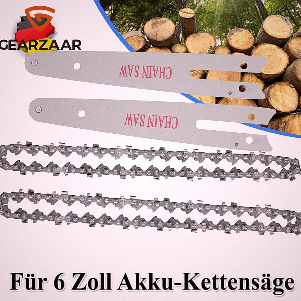 6“Sägekette + Schwert Ersatzkette 2 Satz für Bosch Dolmar Makita Kettensäge Akku