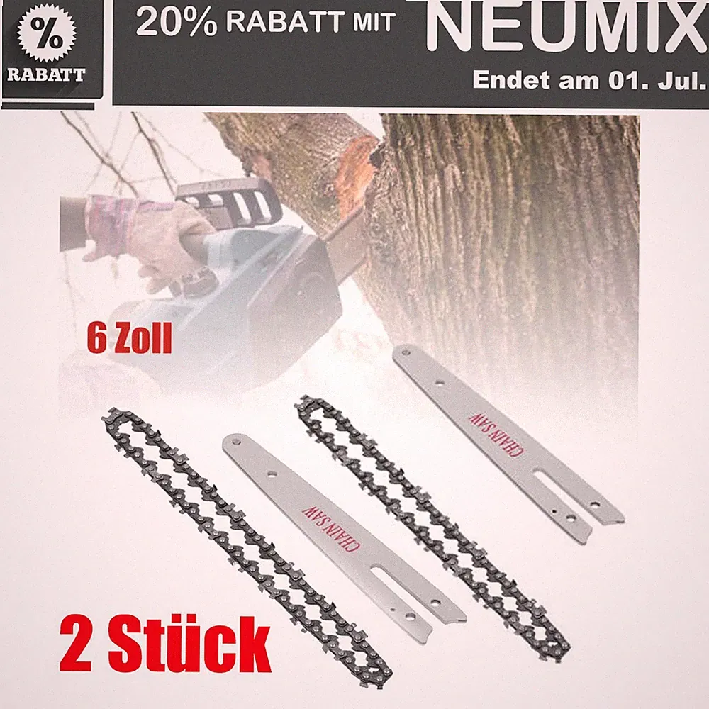 6“Sägekette + Schwert Ersatzkette 2 Set für Bosch Dolmar Makita Kettensäge Akku