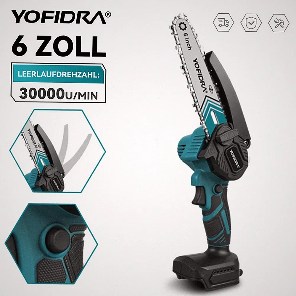 6 Zoll 2000W Akku Mini Kettensäge Einhandsäge Astkettensäge Für 18V Makita Akku