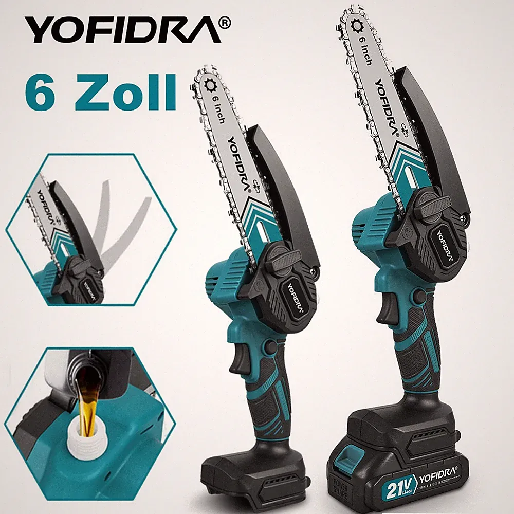6 Zoll Mini Akku Kettensägen 2000W Elektro Einhandsäge Motorsäge Für Makita 18V