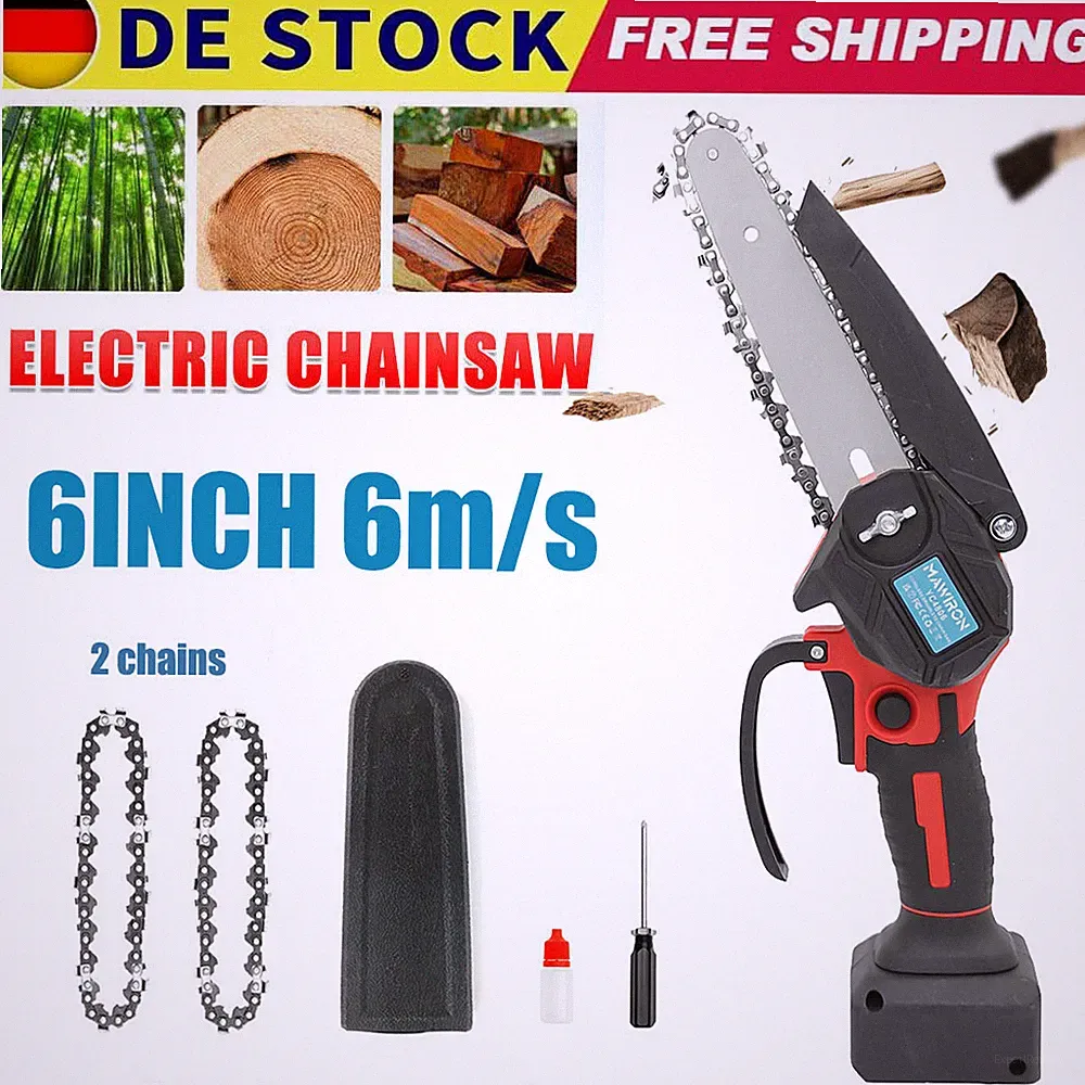 6 Zoll Mini Elektro Kettensägen Akku Kettensäge Handkettensäge für Einhell 18V
