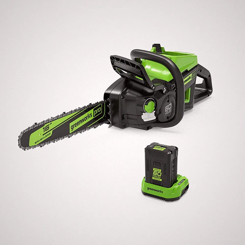 60V Akku Kettensäge 40cm Greenworks GD60CS40K4 + 4Ah Batterie und 2A Ladegerät