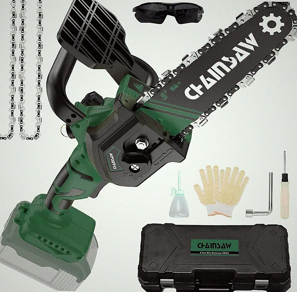 8" Akku-Mini-Kettensäge mit bürstenlosem Motor, kompatibel mit Bosch 18V Akku