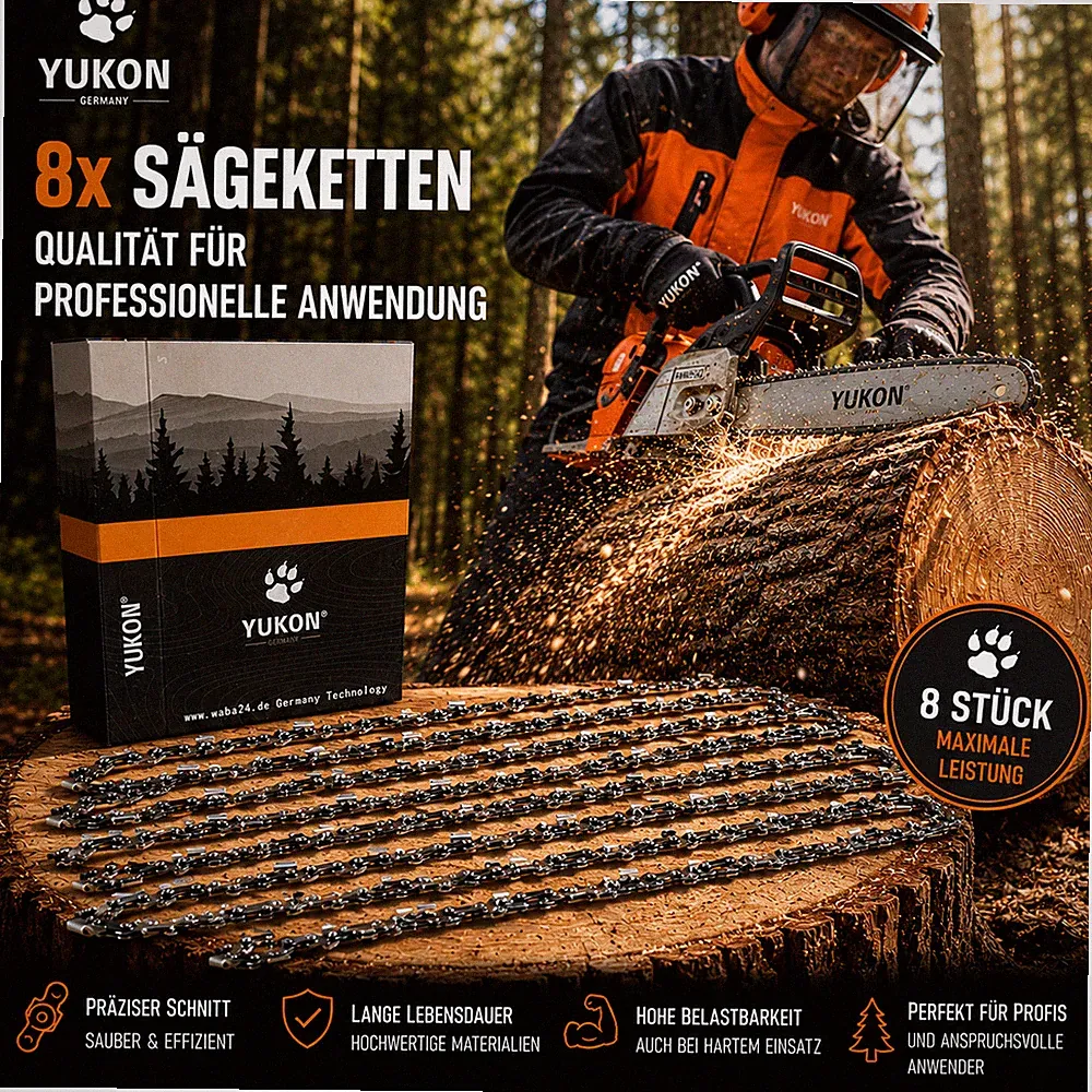 8 Sägeketten YUKON S kompatibel mit 30cm STIHL Akkusäge ersetzt 3636 000 0044