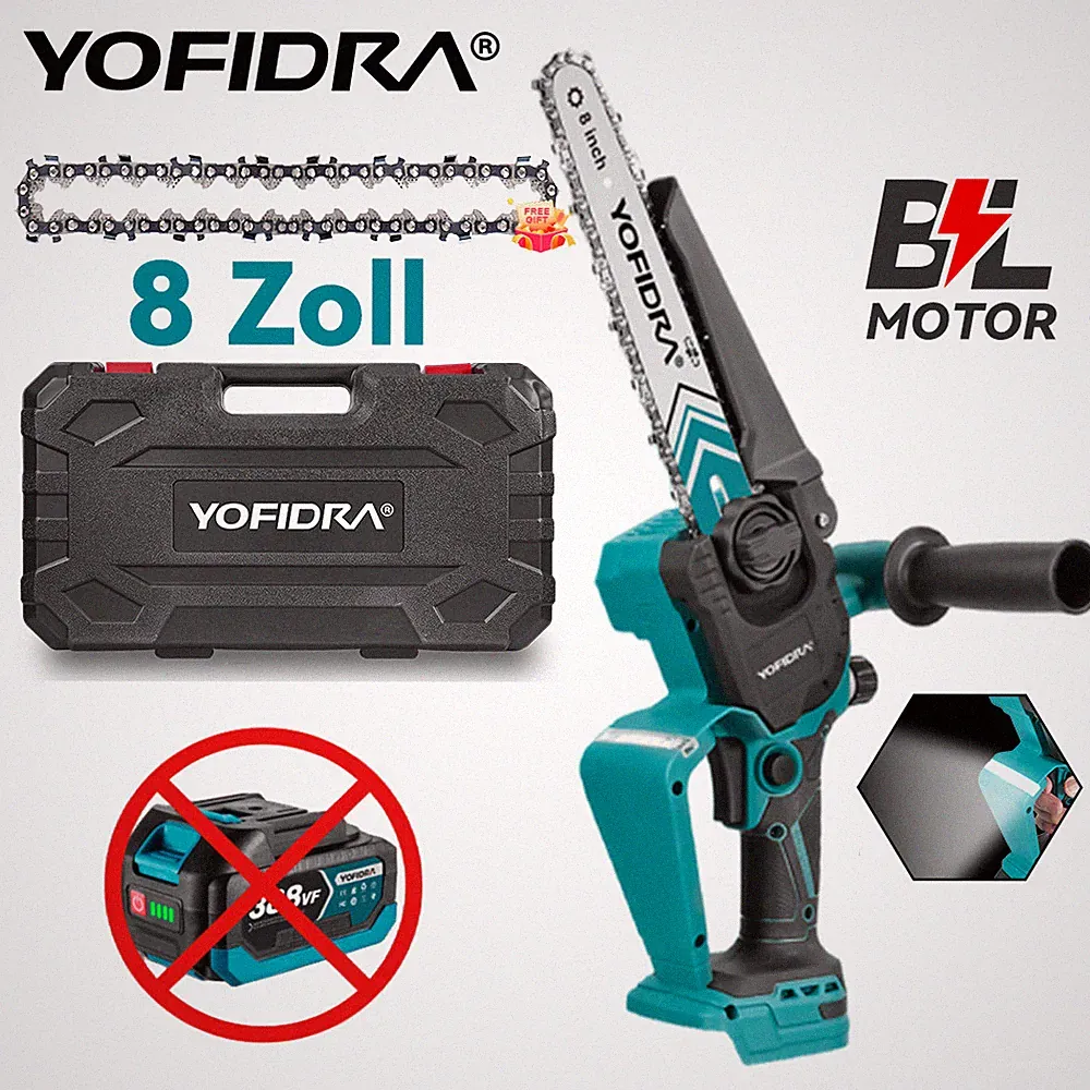 8 Zoll Akku Kettensäge Einhandsäge Mit Koffer & Ersatzkette Für Makita 18V Akku