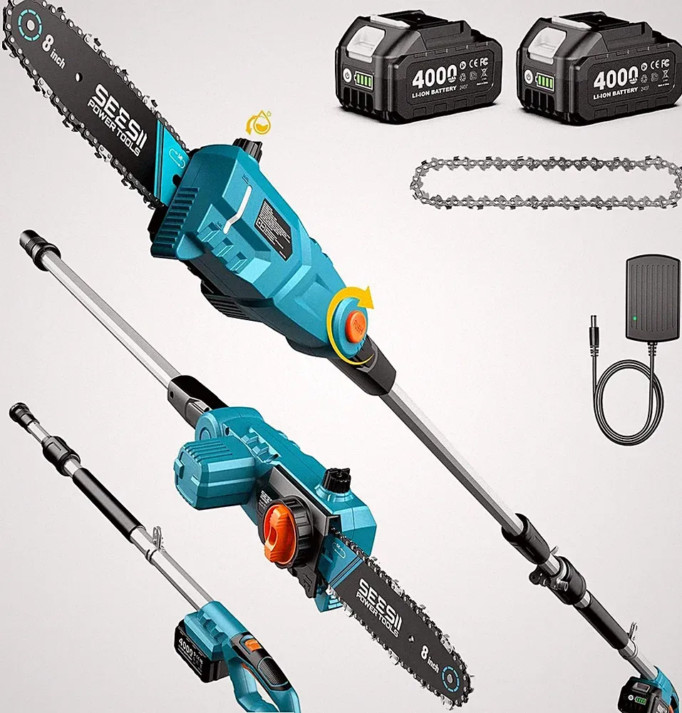 8 Zoll Mini-Akku-Kettensäge Handkettensäge +2 Akkus Kabellose Minikettensäge