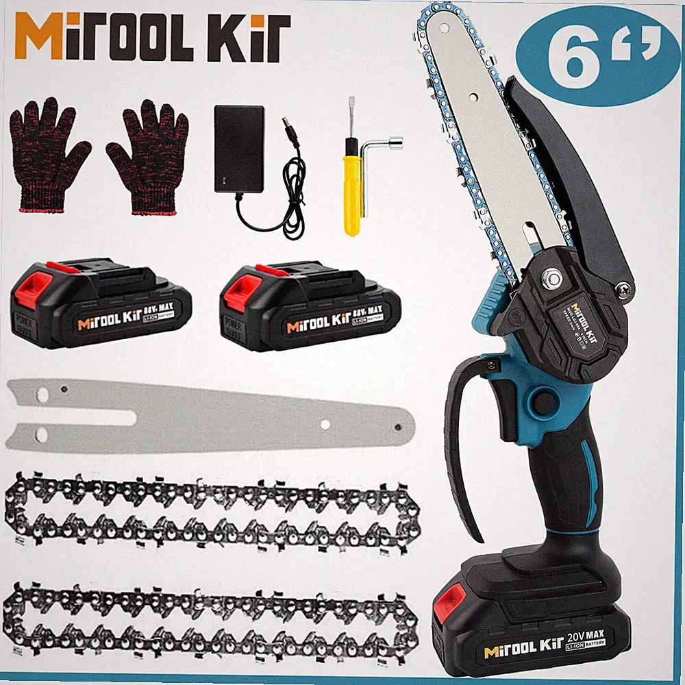 800W 6 Zoll Akku-Kettensäge Mini Elektro Kettensägen Handkettensäge Mit Akku