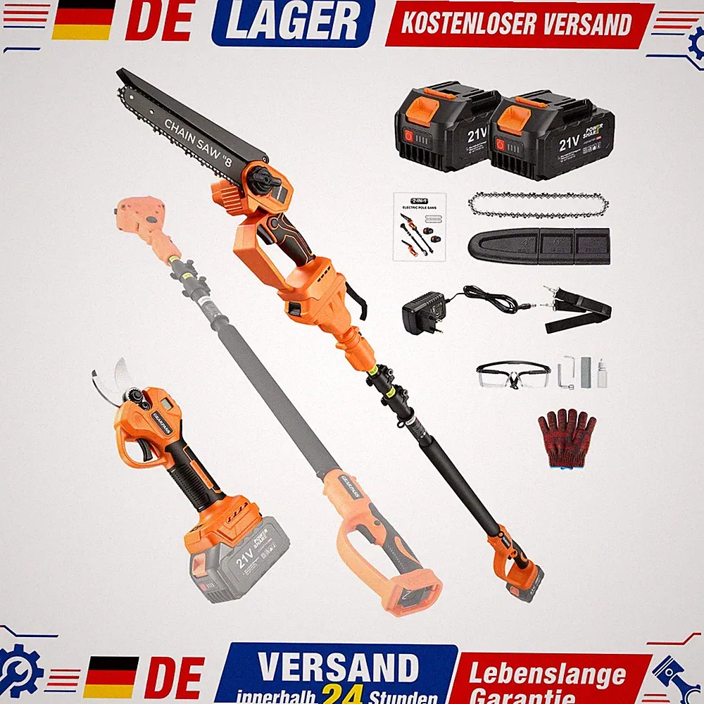 Akku Astschere Hochentaster für Baumschnitt ohne Leiter 8 zoll Kettensäge 8''